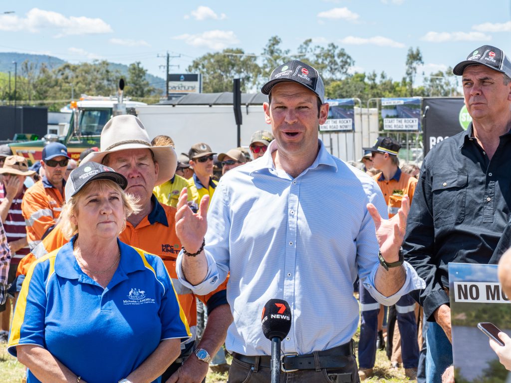 Senator Canavan, Michelle Landry MP, Colin Boyce MP, and members of Start Rockhampton Ring Road at the Start Rockhampton Ring Road Rally in 2022